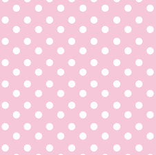 Tafelzeil roze met witte stippen 