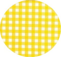 Rond Mexicaans tafelzeil ruitjes geel (120cm)