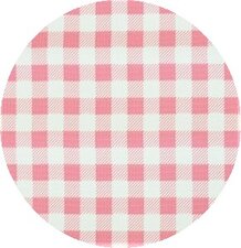 Rond Mexicaans tafelzeil ruitjes roze (120cm)