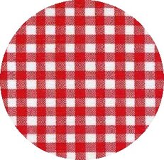 Rond Mexicaans tafelzeil ruitjes rood (120cm)